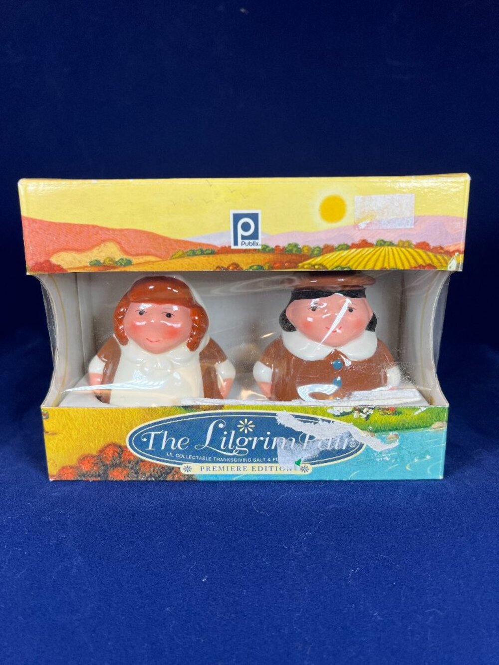 Publix Supermarkets Lilgrim Pair Salt Pepper Shakers Premiere Edition 2004 NIB
